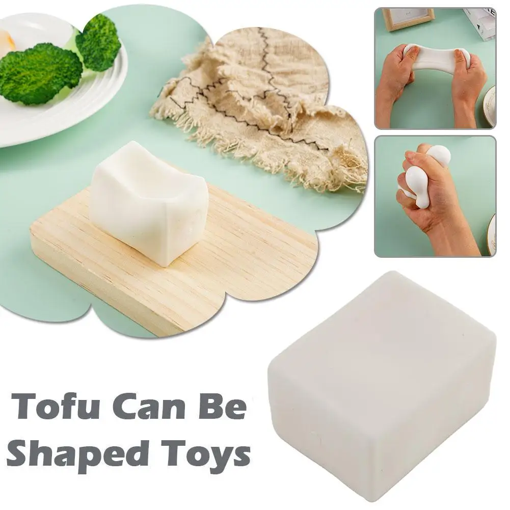 Fidget Toys Change White Tofu Soft Foam TPR Squeeze Balls Toys For Kids Children Adults Stress Relief Funny Toys Stress Rel V8G8