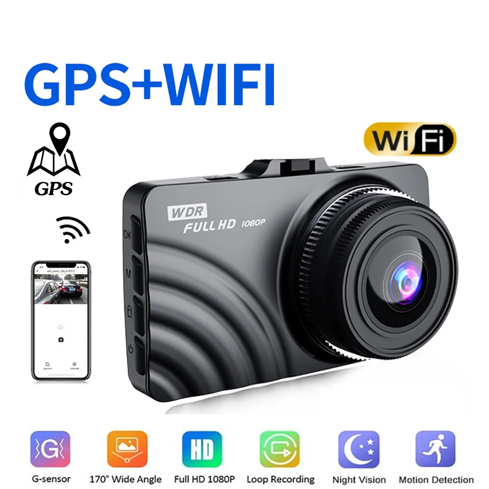 

Car DVR WiFi Dash Cam 1080P Full HD Rear View Vehicle Camera Drive Video Recorder Night Vision Auto Dashcam GPS Car Accessories