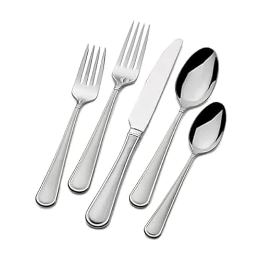 

Flatware Service for 12,,18/10 Stainl Steel, Sierware Set with Serving Utensils