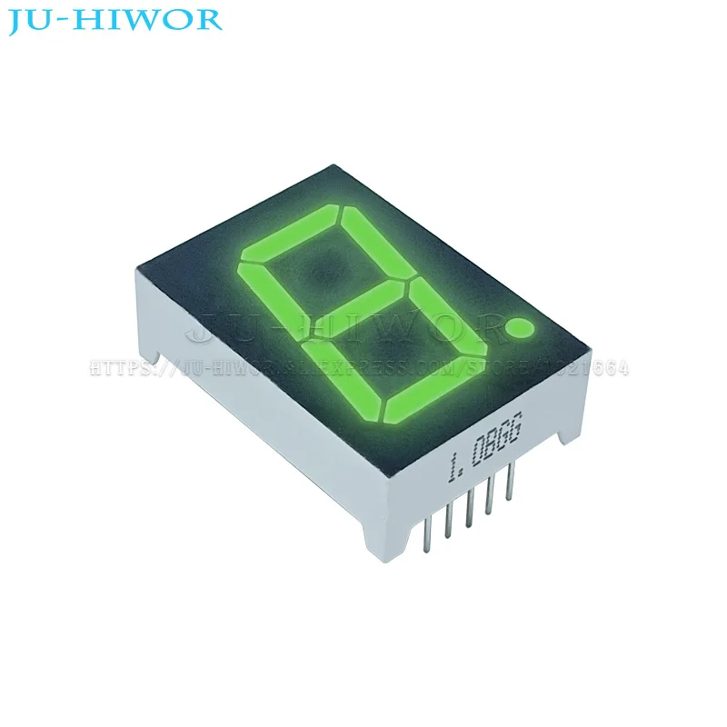 10pcs 10Pins 1106AGG 1106BGG 1 Inch 1 Digit Bits 7 Segment Jade green LED Digital Display Digitron Common Anode Cathode C-A C-C