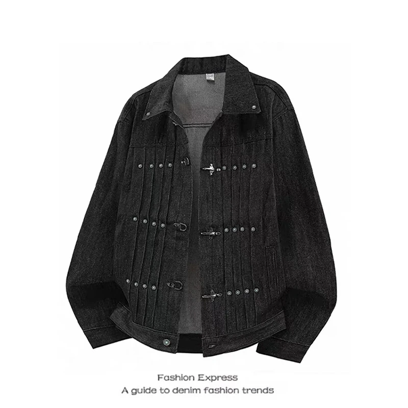 ZHIZOU Autumn Women Black Washed Short Denim Jacket American Vintage Y2k 2000s High Street Baggy Design Jacket Cowboy Outwear
