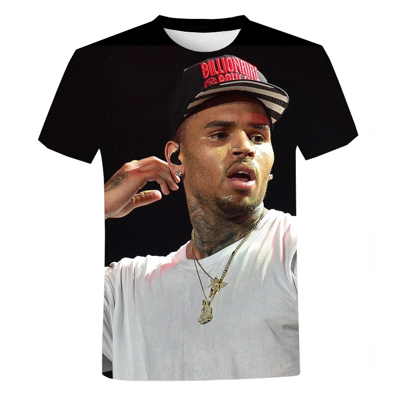 

Y2K Clothing Chris Brown Graphic T Shirt for Men Singer 3D Short Sleeve Summer Oversized T-shirts Harajuku Streetwear Tops Tees