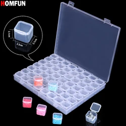 HOMFUN Independent 28/56-Grid Storage Box Diamond Painting Tools DIY Rhinestone Organizer,Plastic Container Embroidery Accessory