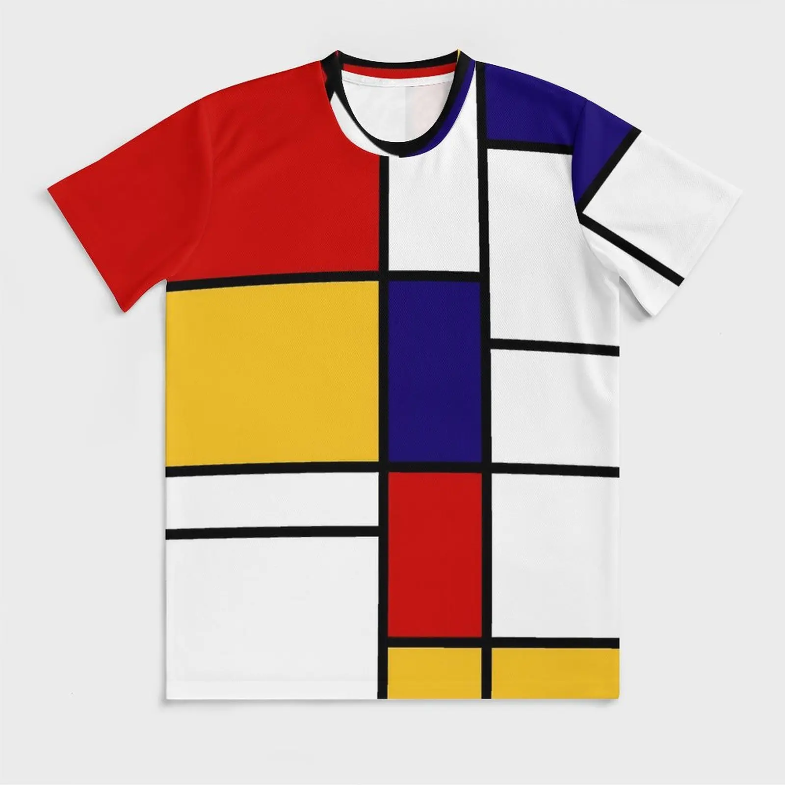 De Stijl Print T Shirt Mondrian Inspired Hippie T Shirts Short-Sleeve Custom Tshirt Fun Oversized Top Tees