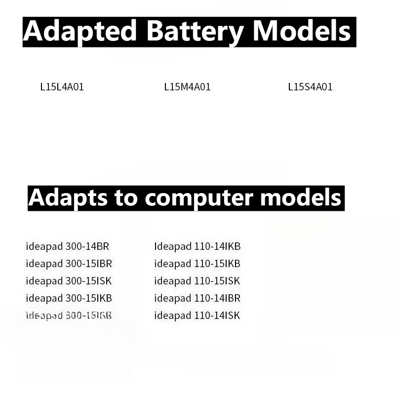 New L15L4A01 L15S4A01 L15M4E01 Laptop battery 14.4V 2200mAh For Lenovo IdeaPad 300 100-14IBD 15ISK 17ACL 17IKB B50-50 B71-80
