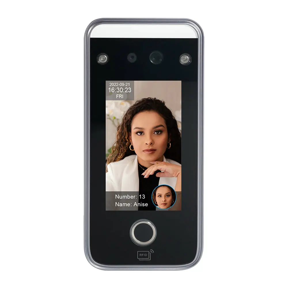4.3-Inch RJ45  Face and Fingerprint Access Control Optional WIFI  Reader with Night Vision Cloud Software