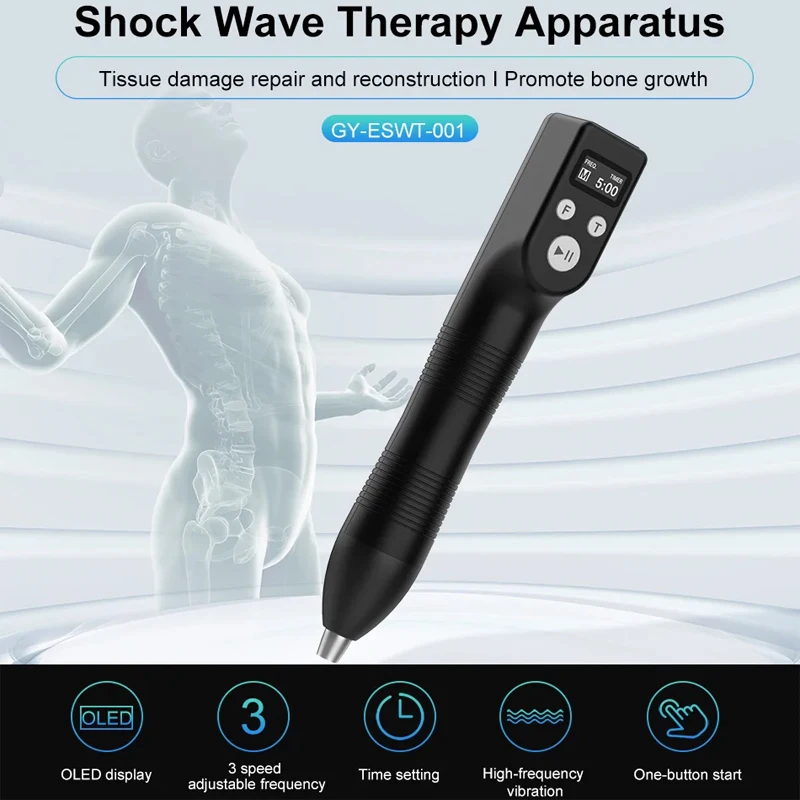 

Handheld Electromagnetic Shockwave Therapy Device Portable Shock Wave ED Treatment Tennis Elbow Plantar Fasciitis Pain Relief