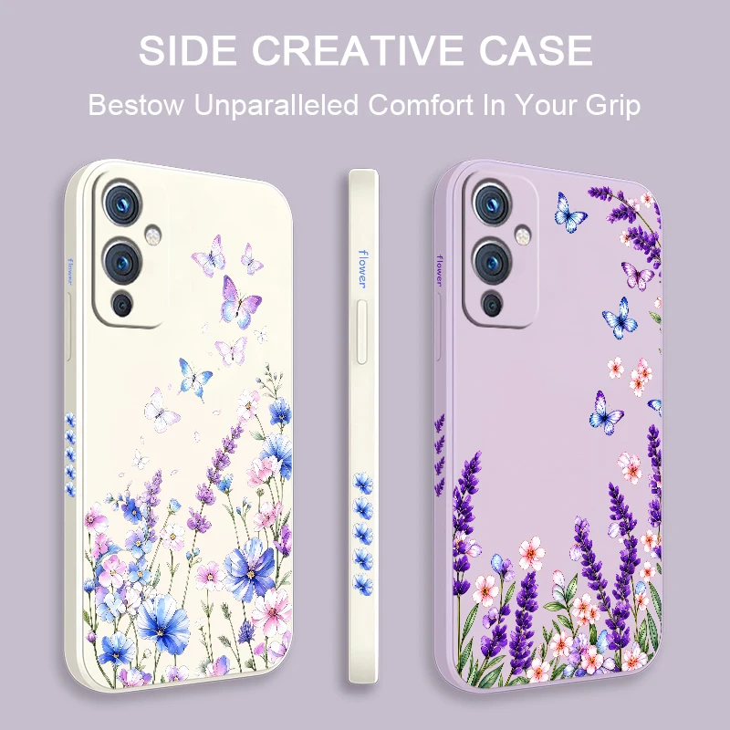Butterfly Flowers Printing Phone Case For Oneplus 9 8 Pro 8T Nord N20 Drop Resistant Soft Silicone Protective Cover Carcasas