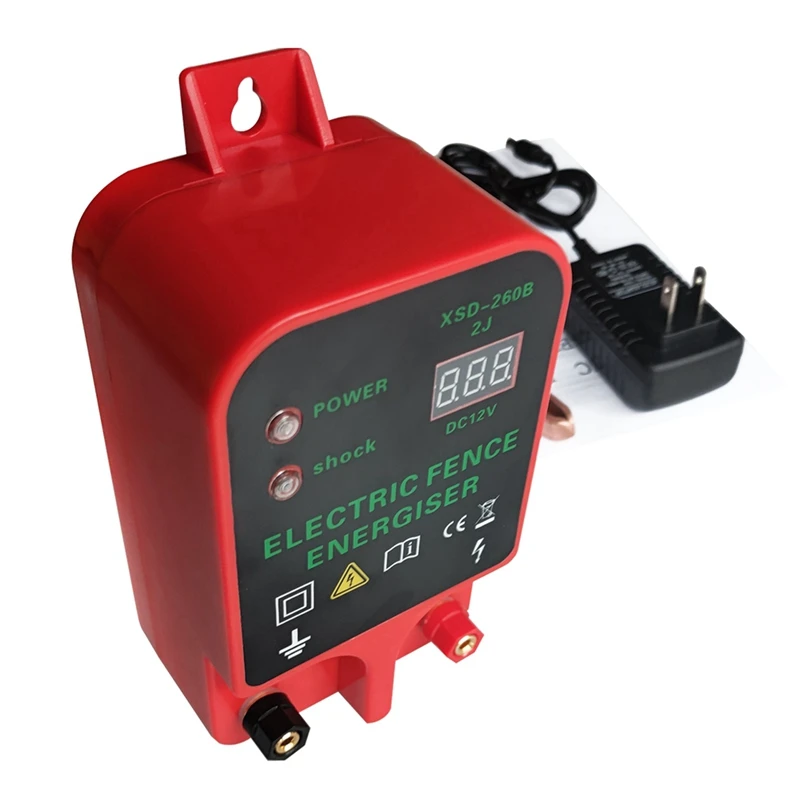 

10KM Electric Fence Livestock High Voltage Pulse Controller Alarm Waterproof LCD Voltage Display(EU Plug)