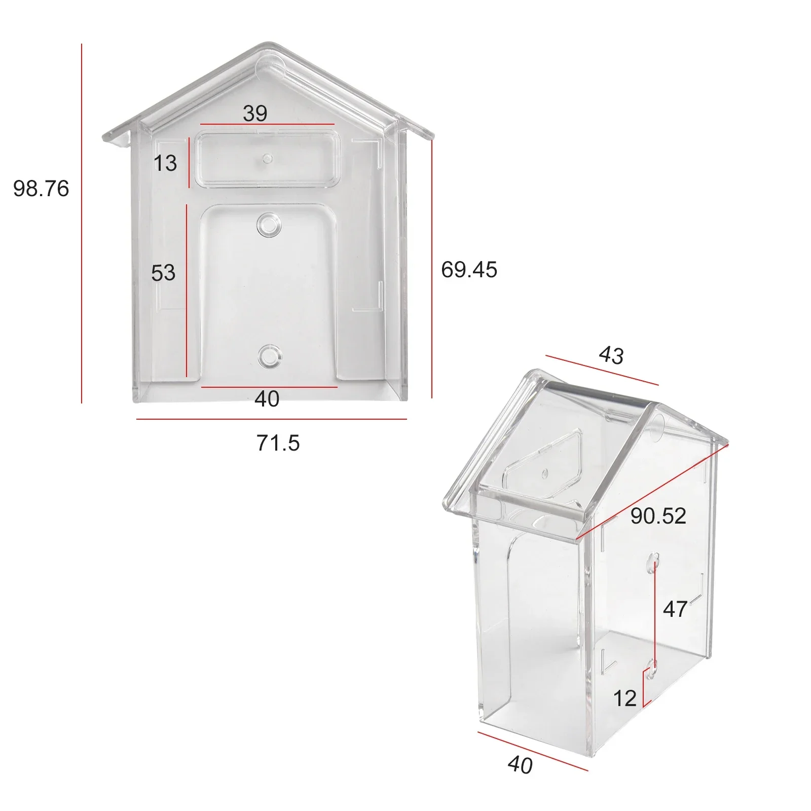 Doorbell Waterproof Cover Transparent Wireless Doorbell Rain Cover Protective Box Outdoor Doorbell Waterproof Shell