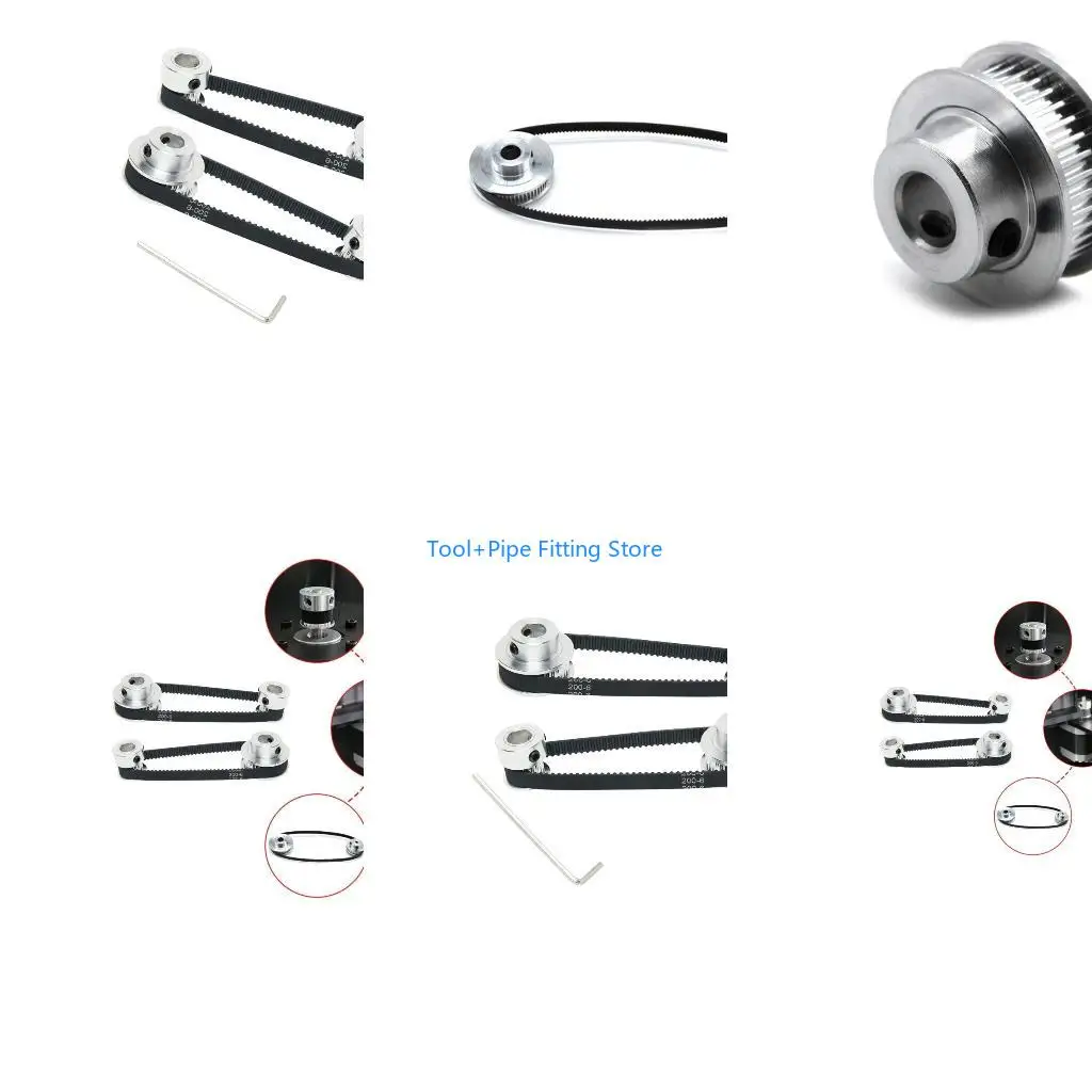 F92B 2PCS Set 2GT Aluminum Timing Pulley 20&36 Teeth 6.35mm Bore Synchronous Wheel
