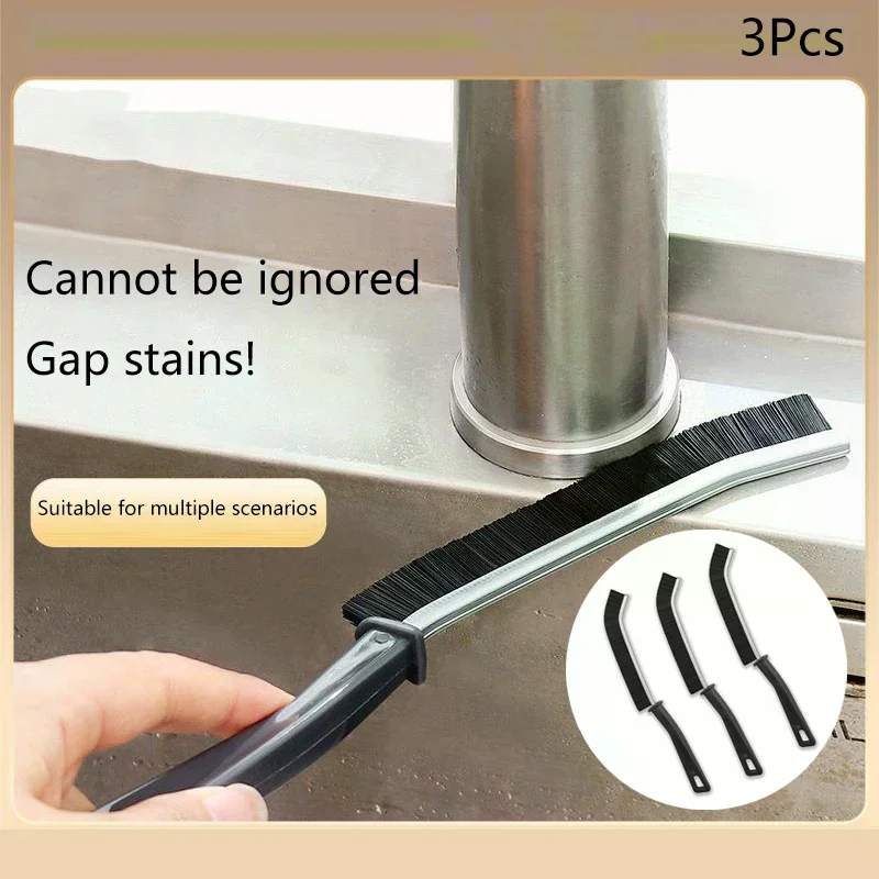 3Pcs Hard-Bristled Crevice Cleaning Brush Grout Cleaner Scrub Brush Deep Tile Joints Crevice Gap Cleaning Brush Tools Accessory