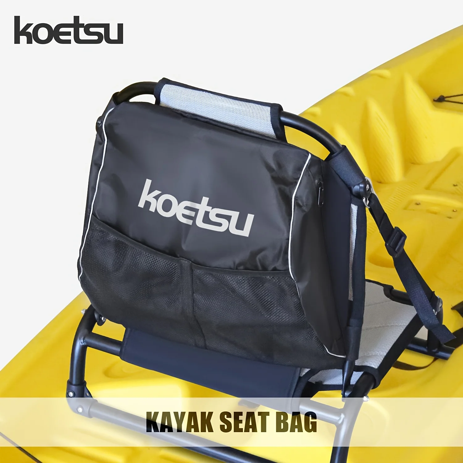 KOETSU Bolsa de almacenamiento para asiento de kayak, organizador Oxford 600D impermeable con correas ajustables para silla de kayak marina