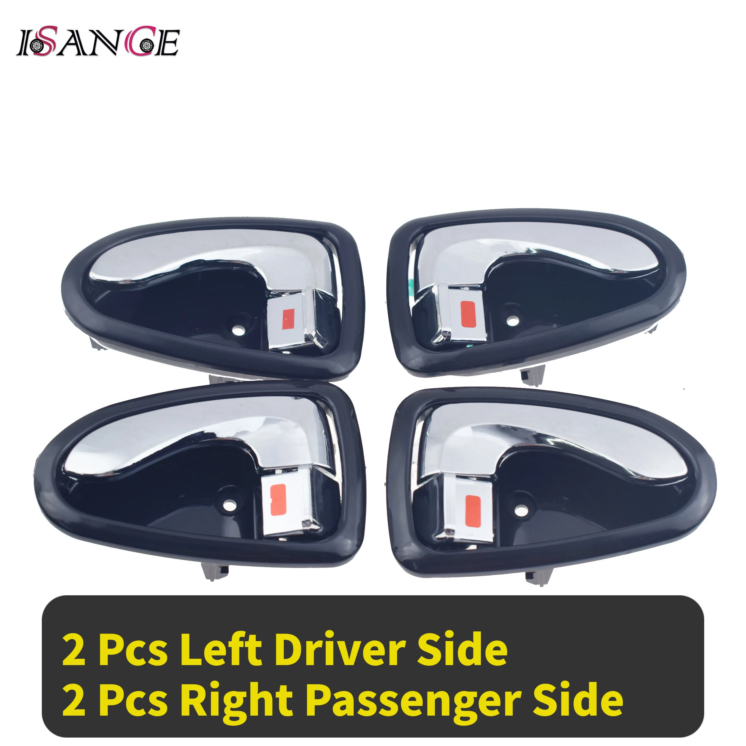 4pcs For 2000-2006 Hyundai Accent 1.5L 1.6L Inside Interior Door Handle Front Rear Left Right Driver Passenger Black / Chrome