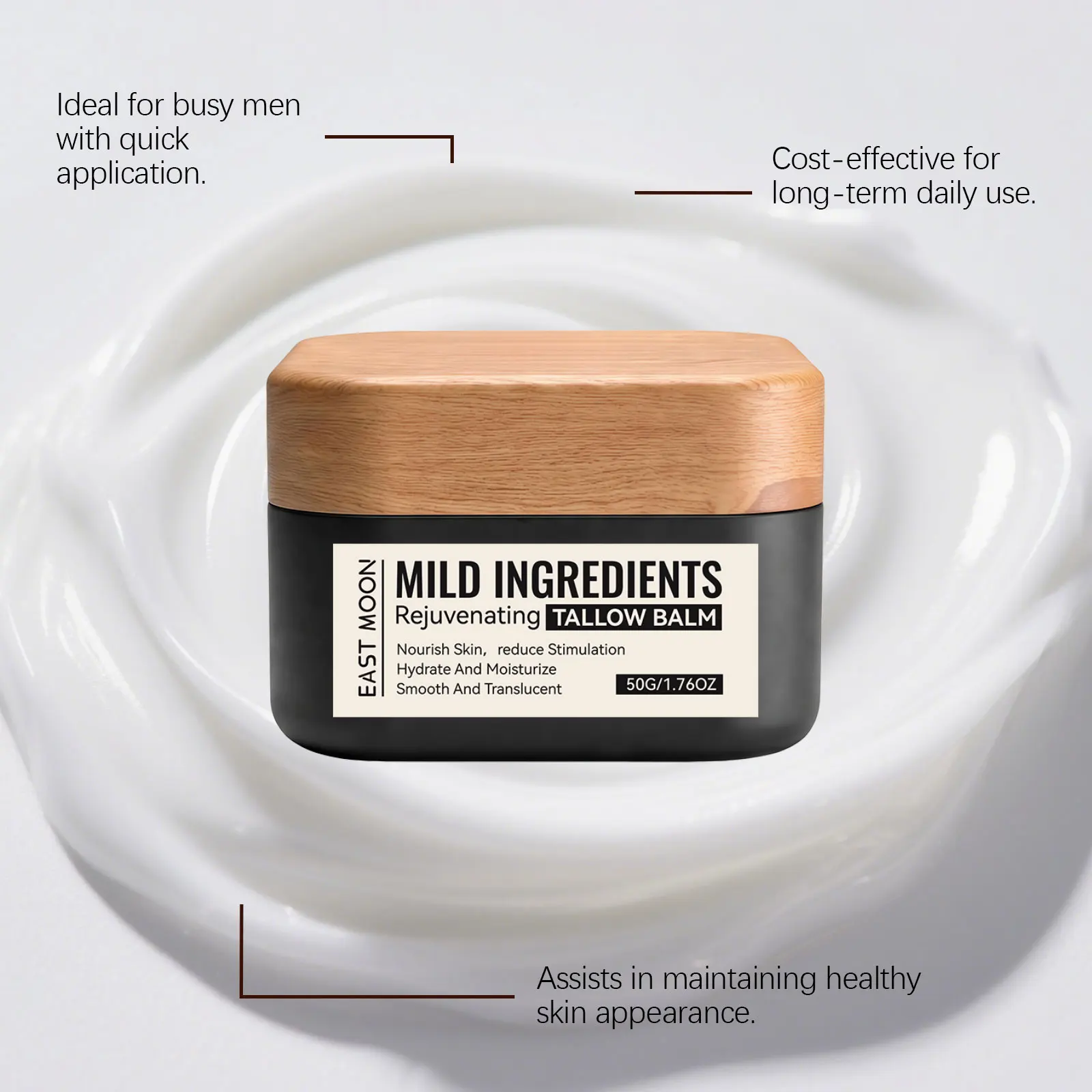 Men’s Facial Moisturizer, Formulated with Mild Ingredients, Smooth & Easy‑to‑Spread Texture for Elastic, Refined Skin Care