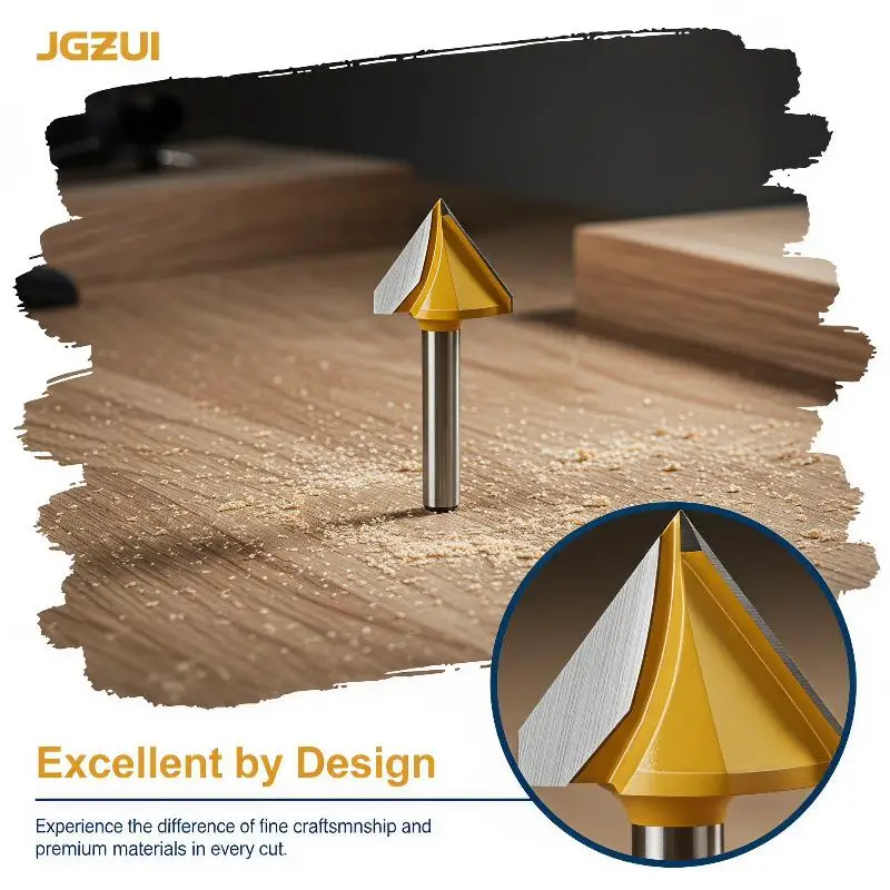 V Groove Router Bit Carbide Point V Shape Milling Cutter Wear Resistant Woodworking Engraving Carving Tool