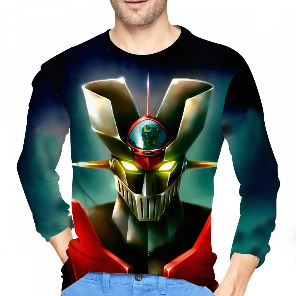 New Mazinger Z Anime Robot T-Shirts 3D Print Men Woman Long Sleeve T Shirt Streetwear Oversized Harajuku Kids Tees Tops Clothing