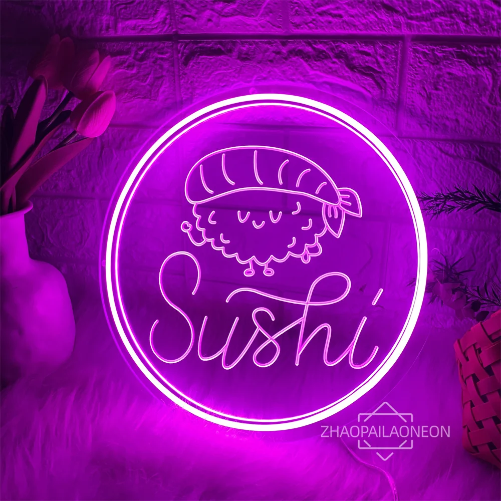 Sushi Custom Neon Led Sign Wall Hanging Led Lights for Sushi Shop Cafe Party Japanese Restaurant Decoration Neon LED Lights USB