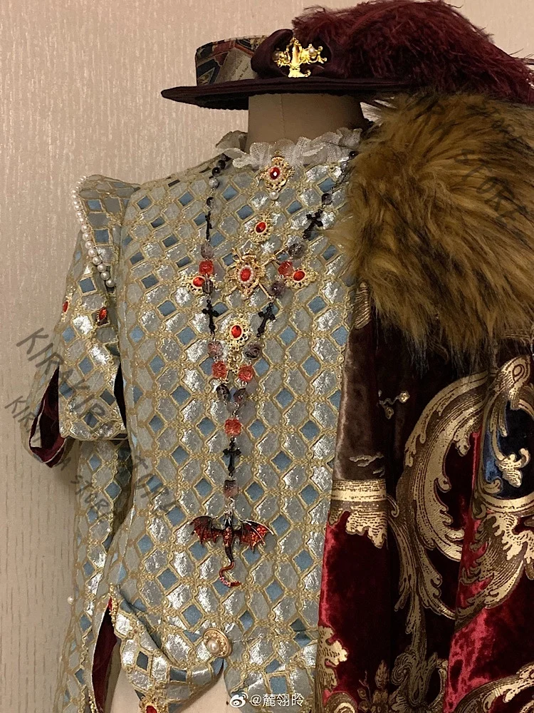 Collar con colgante de dragón con cuentas rojas y negras, amuleto de Sylus de amor y espacio profundo, accesorios de joyería artesanales hechos a mano de Lolita