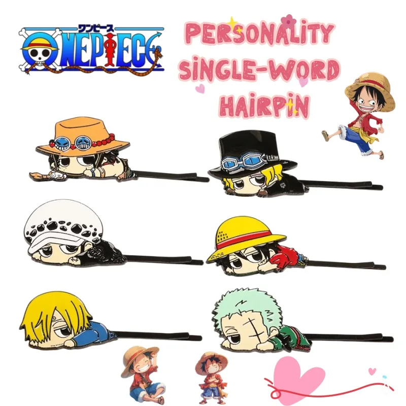 One Piece Luffy Roronoa Zoro Neue Anime-Haarspange Kreative Persönliche Einzel-Charakter-Haarklammer Vielseitige Haarspange für Unordentliche Haare