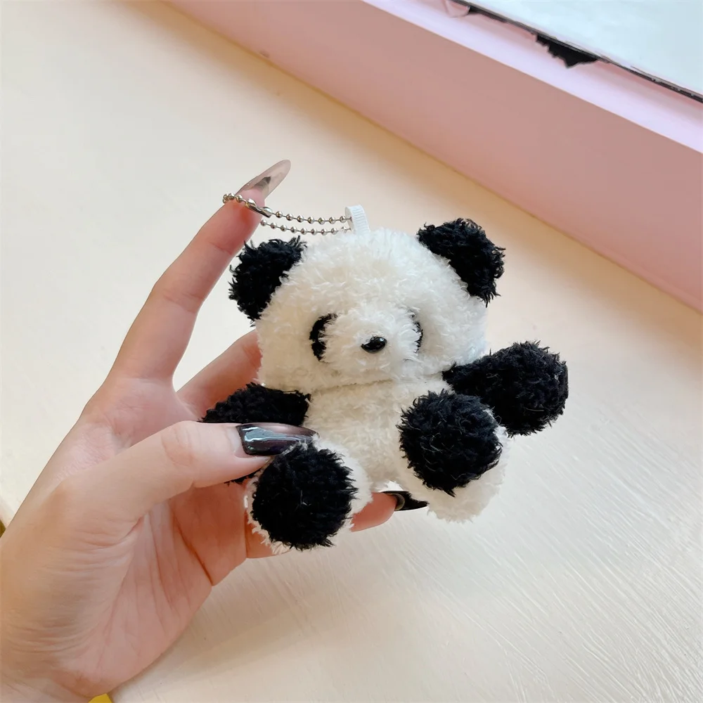 

for AirPods Pro 3 2025 Pro2 1 2 3 4 Cute Fluffy Panda Soft Warm Case Full Protection Earphone Bag Funda Furry Shockproof Cover