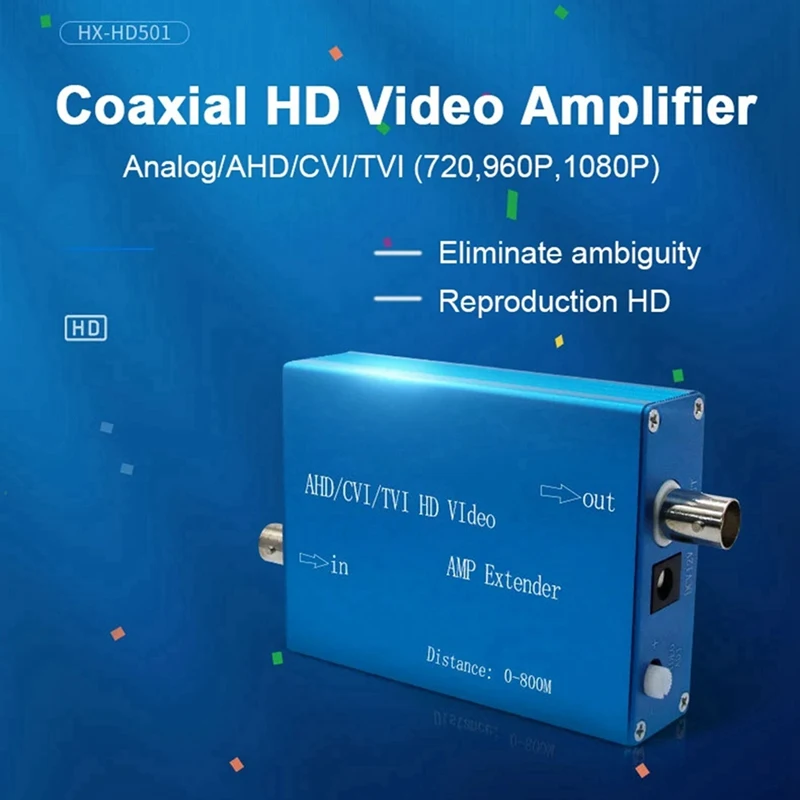 3X Coaxial Cable AHD/TVI/CVI/CVBS 1080P Video Amplifier Extends For CCTV Camera System HD Signal Transmission 800M