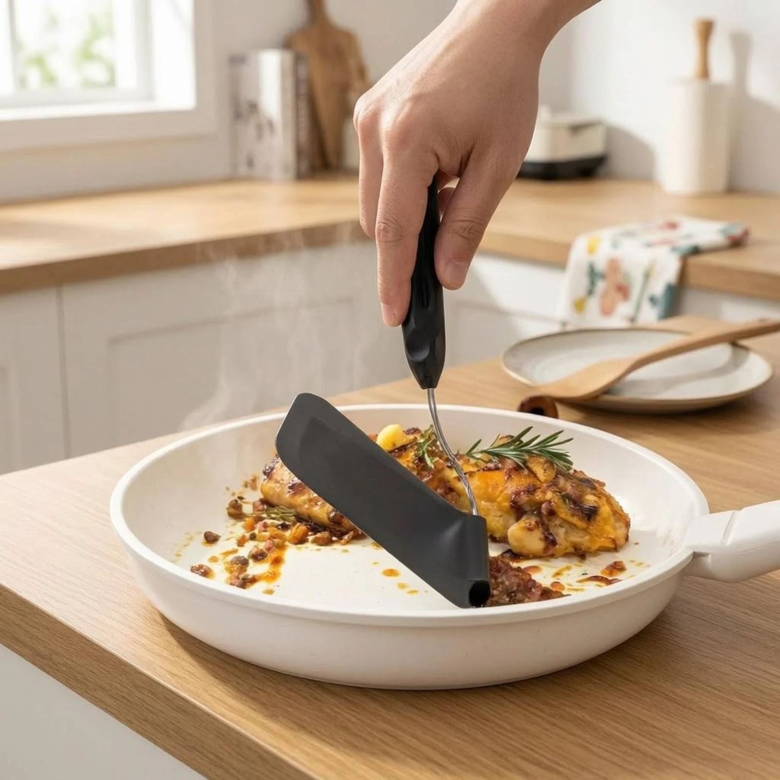 Adjustable Angle Spatula Black Handle Angle-Adjustable Spatula Hand Tool Two-Headed Heads Polished Molded