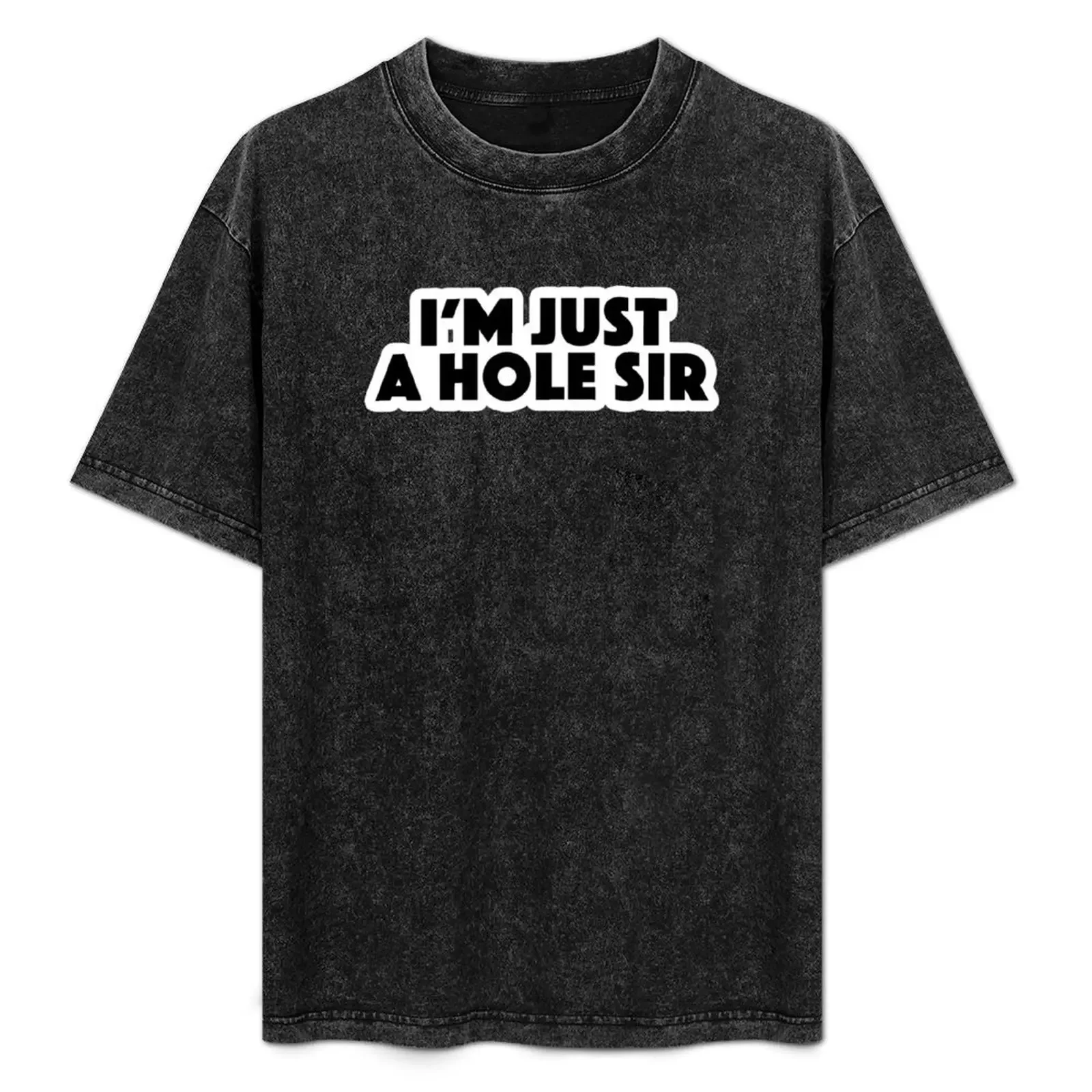 

i'm just a hole sir Popular Meme Speech bold T-Shirt Basic Simple Casual Short Sleeve Tee