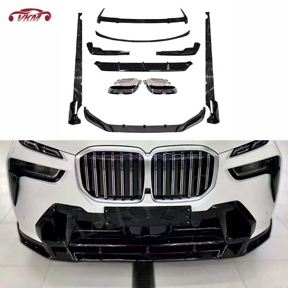 

For BMW X7 G07 LCI Sport 2023+ Front Bumper Lip Chin Side Skirts Rear Diffuser Splitter Rear Middle Roof Spoiler Car Styling