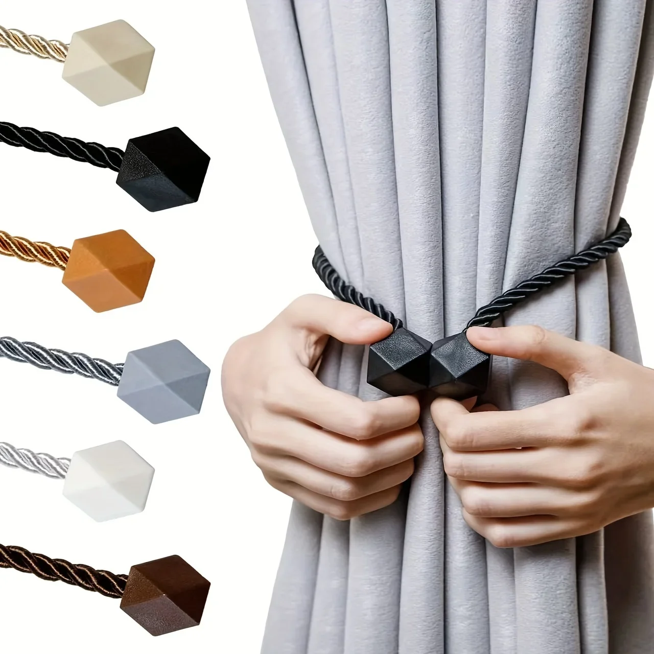 

Strong Magnetic Curtain Strap - Modern Twisted Rope Design, Suitable for Living Room, Office, and Home Decoration