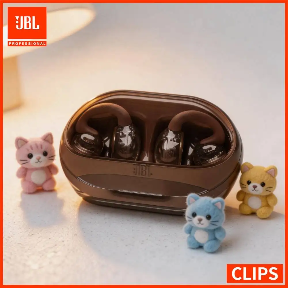 JBL Soundgear Clips Wireless Bluetooth Headset Open-Ear Ergonomic Ear-Clip Fit Fast Pair Portable Charging Box Urban Commute