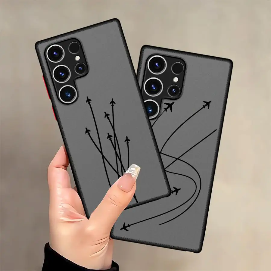 Custodia per Samsung Galaxy S9 S23 Ultra S8 S20 S24 S21 FE S25 S22 Plus Nota 20 10 Cover morbida Aereo Route Decollo