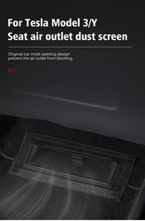 2 Pcs For Tesla Model Y/3 Highland 2024 Air Vents Cover Under Seat Outlet Protector Anti-blocking Dust Mesh Interior Accessories