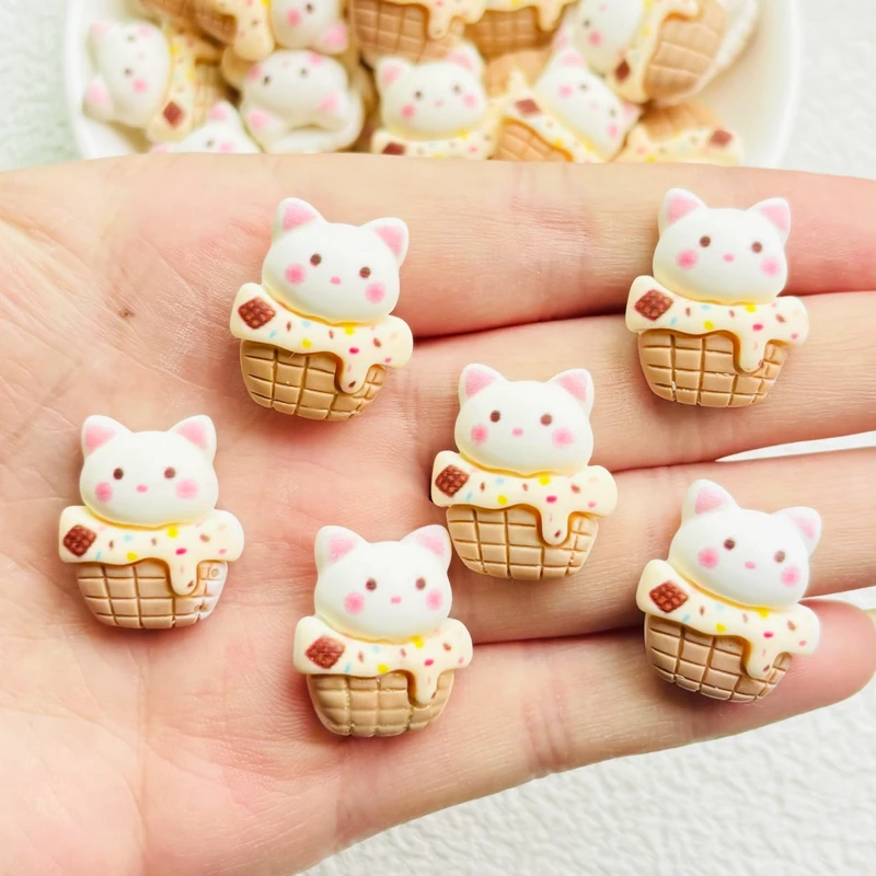 10 Pcs New Resin Cartoon Animal Cake Little Bear Flat Back Scrapbook Figurine DIY Bow Decor Accessories Crafts