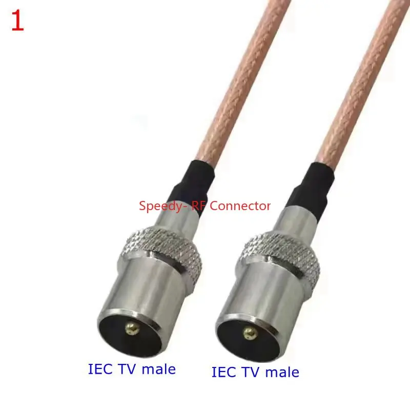 75Ohm RG179 Cable IEC TV To F Male Female Connector 75Ω RG-179 IEC TV To IEC TV Right Angle RF Extension Low Loss Fast Delivery