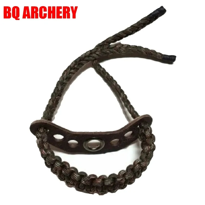 Linkboy-Archery Bow Wrist Sling, 550 Paracord, Survival Hunting Shooting, Durable Leather with Metal Grommet