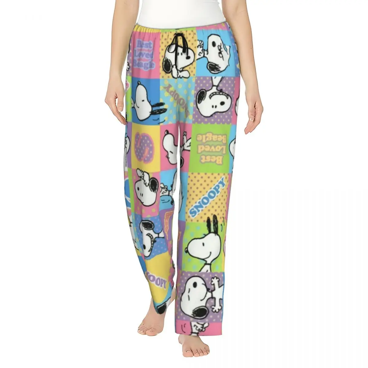 

Women Anime Manga Snoopy Woodstock Pajama Pants Custom Printed Sleep Sleepwear Bottoms with Pockets