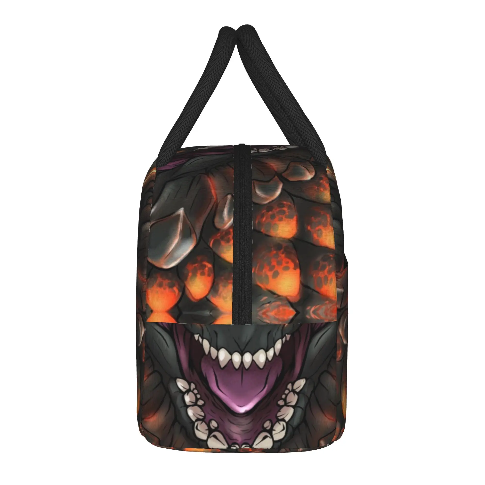 Bazelgeuse Monster Hunter World Insulated Lunch Bags Thermal Bag Reusable,Lunch Container Kanji Game MHW Tote Lunch Box