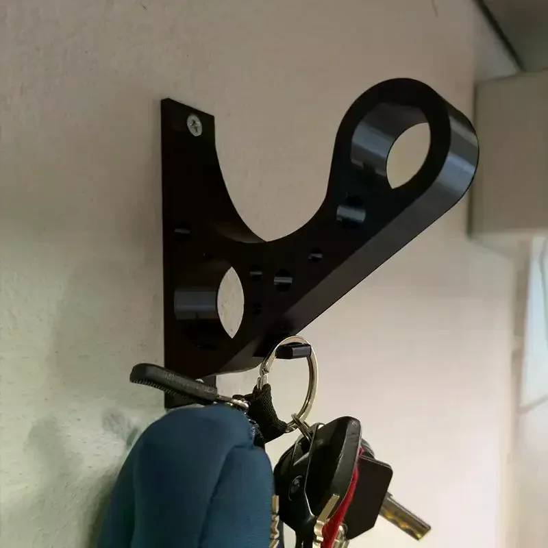 Black Wall Mount Motorcycle Helmet Hanger Storage Holder Anti Scratch Rac Multi Purpose Key Display Brack