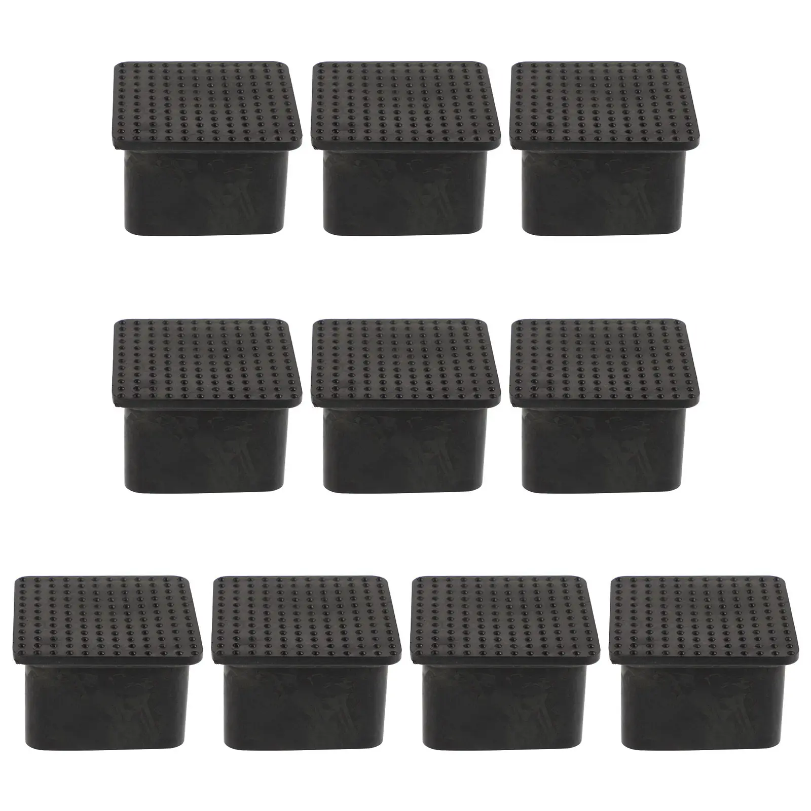 10pcs PVC Soft Rubber Square Pipe End Caps – Anti-Slip Furniture Leg Protectors for Chairs, Tables, Shelves, Ladders