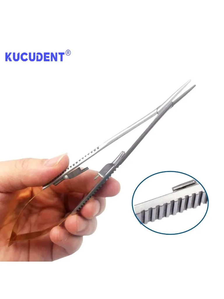 1 szt. Uchwyt na igły Castroviejo dentystyczny 14/16 cm - Prosty/Zagięty Grot do chirurgii ortodontycznej, implantologii i zabiegów szycia — zdjęcie 2