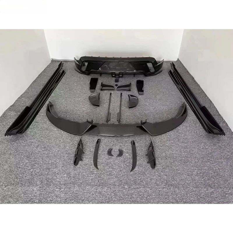

Carbon Fiber Front Bumper Lip Rear Diffuser Side Skirts Air Vents Spoiler Body Kit 2022