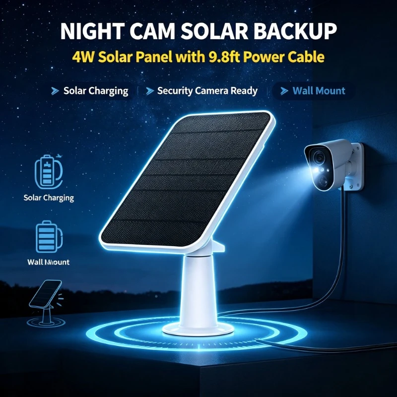 Eufycam 2 Series Outdoor Charging Kit 4W Solar Panel Wall Mount 9.8ft Power Cable
