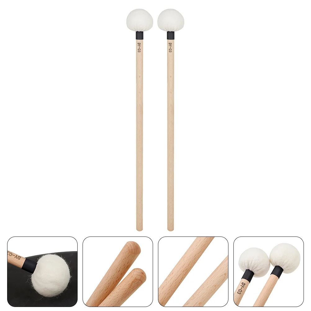 

2 Pcs Timpani Sticks Drumsticks for Timbal Percussion Instrument 5a Bass Mallet Accessory Felt Mallets Tuning