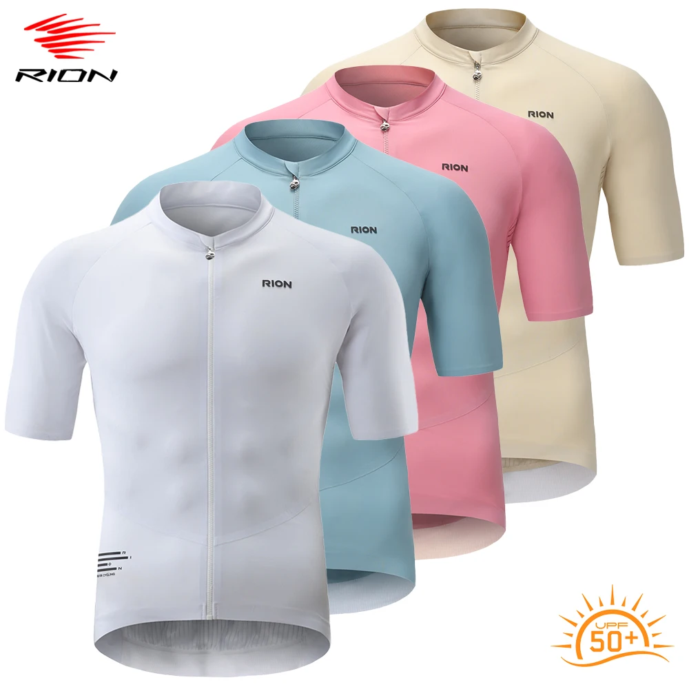 RION Men's Cycling Jersey MTB Bike Shirts Slim Fit Bicycle Clothes UPF 50+ Motocross Shirt Breathable Seamless Jerseys 20℃-35℃