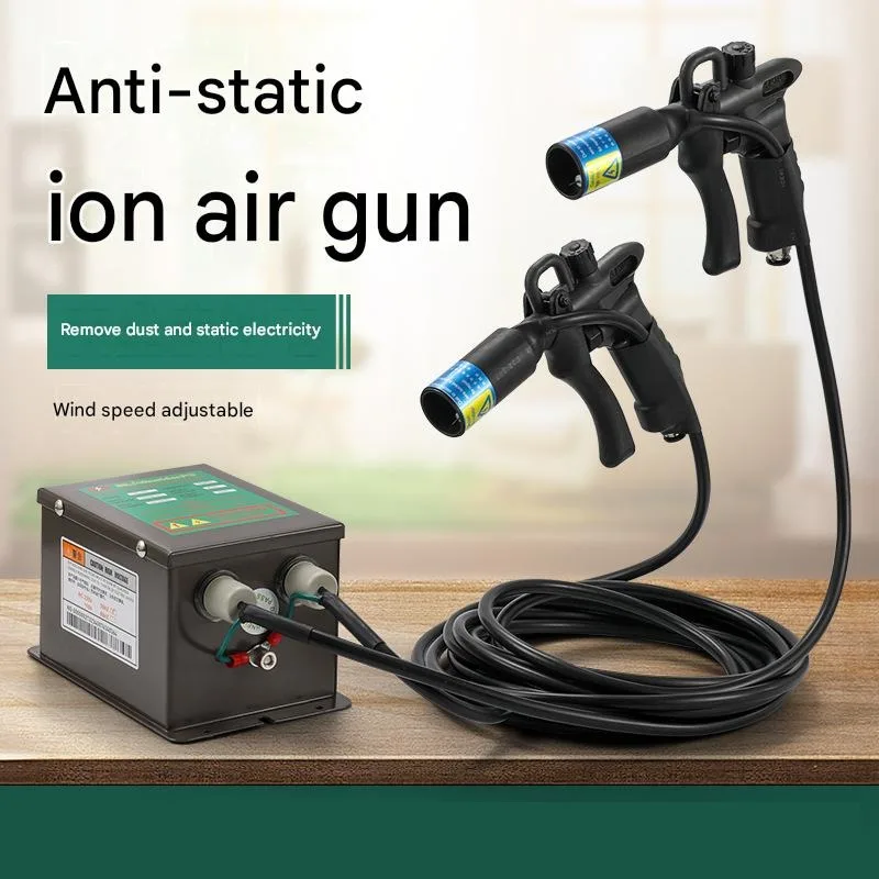 110V/220V Antistatic Air Gun Ionizing Air Gun Electrostatic Gun with High Voltage Generator Handheld Tool Rapid Dust Removal