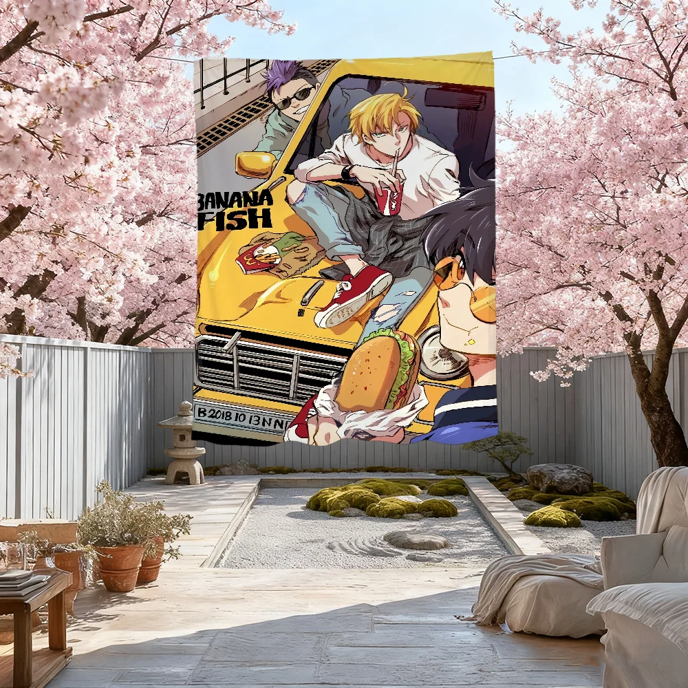 Classic Anime B-Banana-A Fish flag For Living Room Hanging Home Dorm Decor Art Garage Bar Wall Club Live Decoration Banner