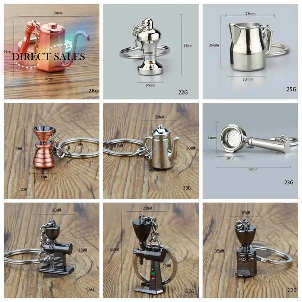 

Metal 3D Creative Coffee Keychain Mini Pitcher Coffee Handle Keyring Cute Accessories Moka Pitcher Keyring Birthday Gift