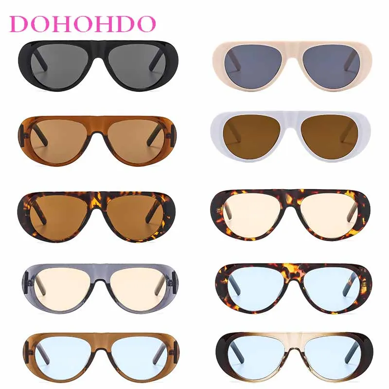 DOHOHDO Fashion New Retro Pilot Large Frame Sunglasses Fashion Accessories Minimalist Design UV400 Resistant Sunglasses Female