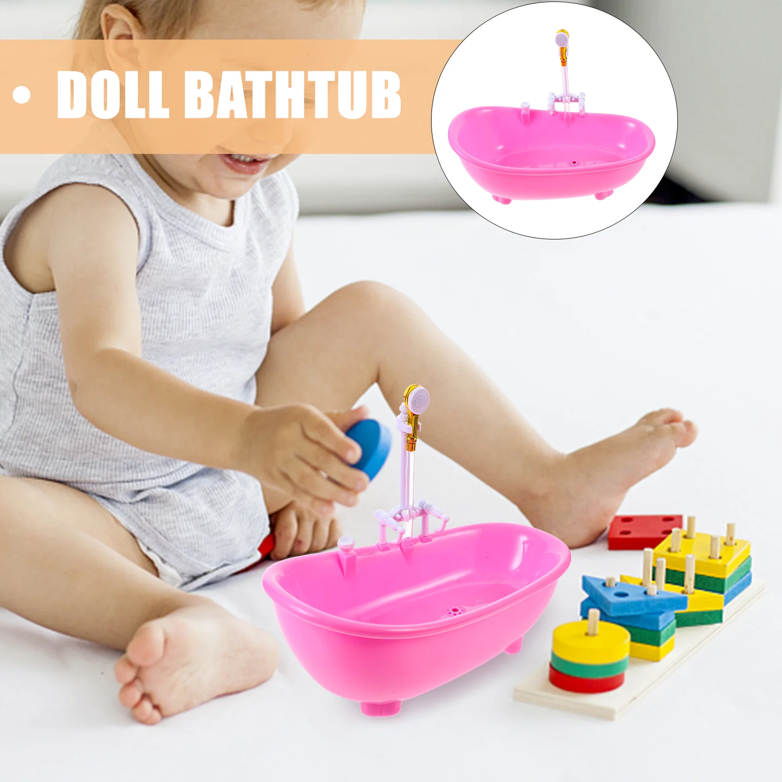 Furniture Work Swimming Pool for Kids Mini Dolls Bathtub Shower Bucket